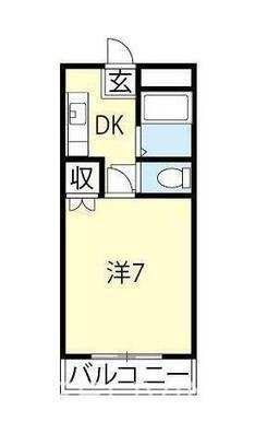 メゾンプリンス(1K/1階)の間取り写真