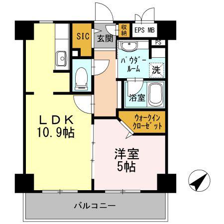 HABITATION DAIWA(1LDK/8階)の間取り写真