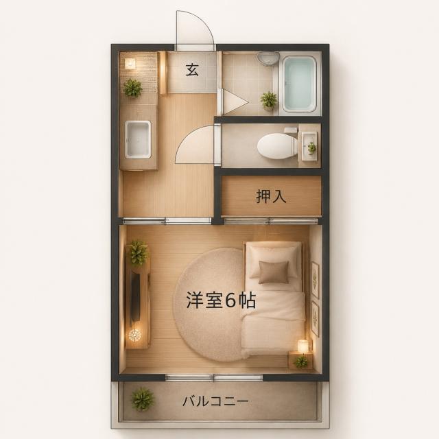ルミエール泉(1K/1階)の間取り写真