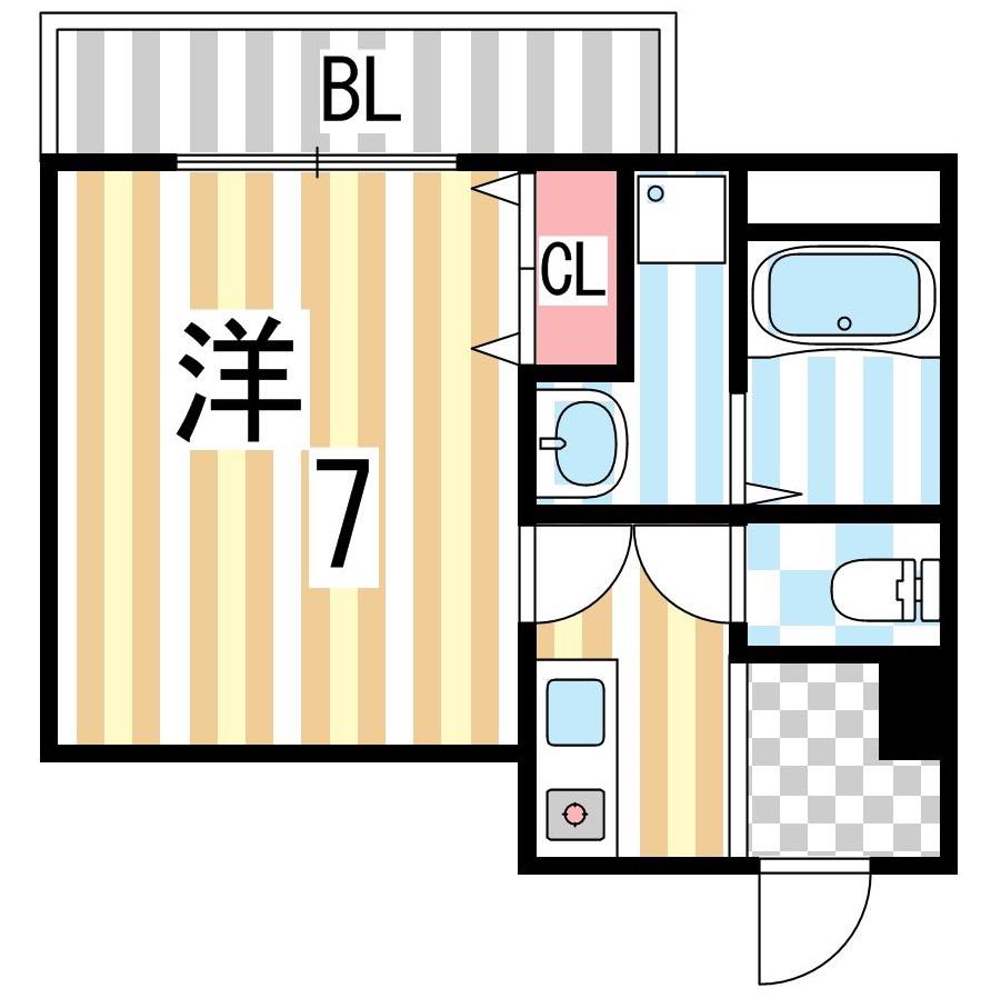 ウィンズコートII(1K/1階)の間取り写真