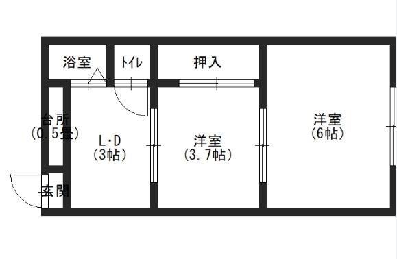 カトレアマンション(2DK/3階)の間取り写真