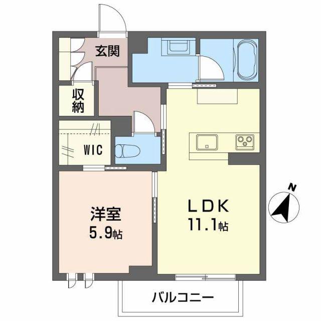 アンソレイユ五輪(1LDK/3階)の間取り写真