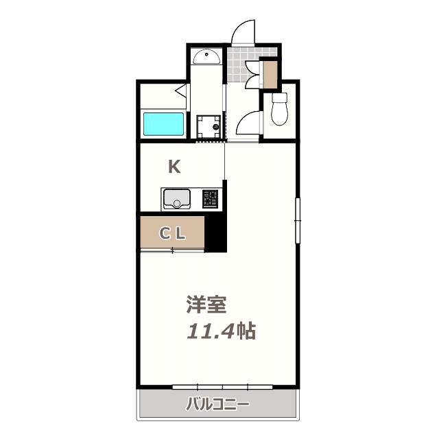 アルデール帝塚山(1K/6階)の間取り写真