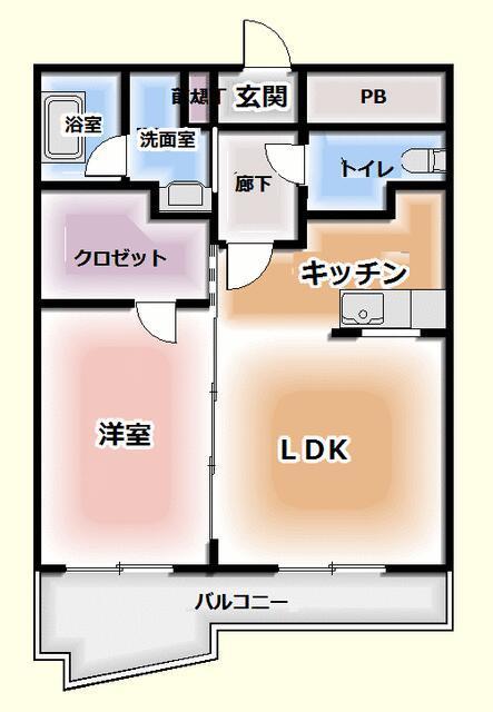 パークサイドスクエア(1LDK/7階)の間取り写真