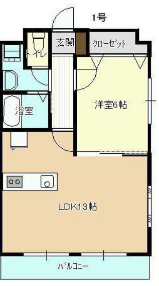 JFEELⅢ(1LDK/6階)の間取り写真