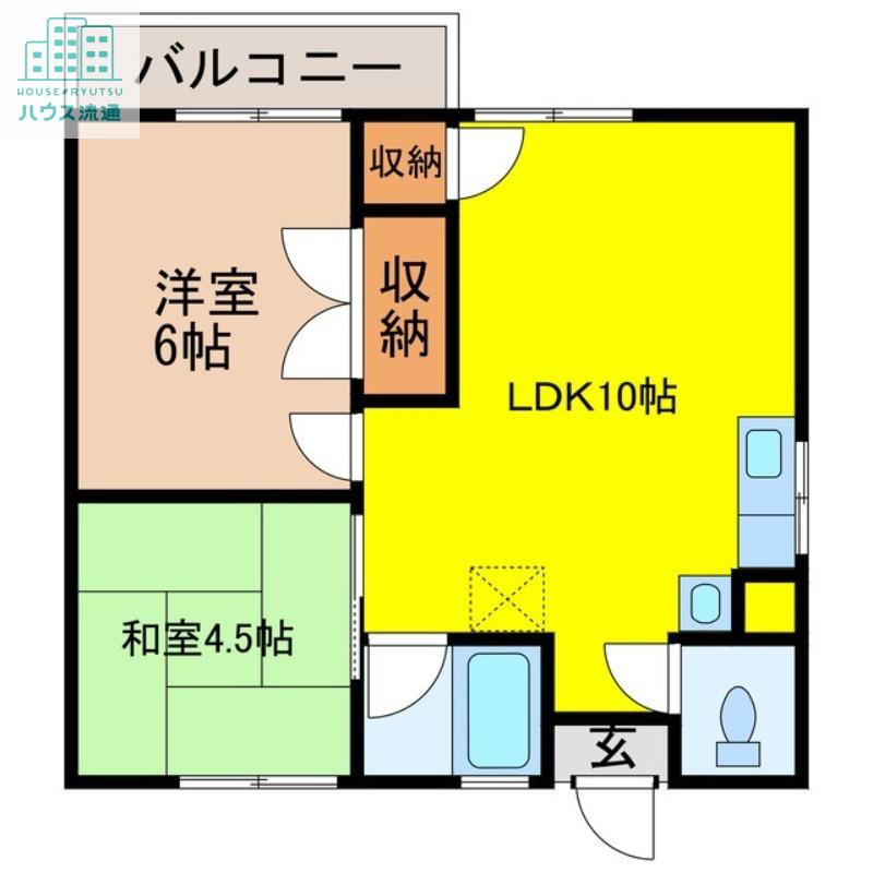 フォーリーフ大宮(2LDK/2階)の間取り写真