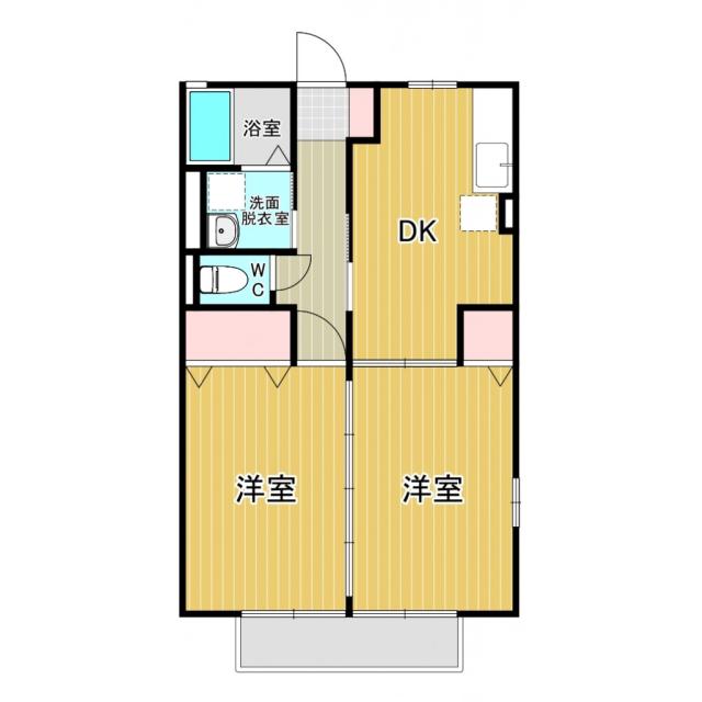 ハイムしおん(2DK/1階)の間取り写真