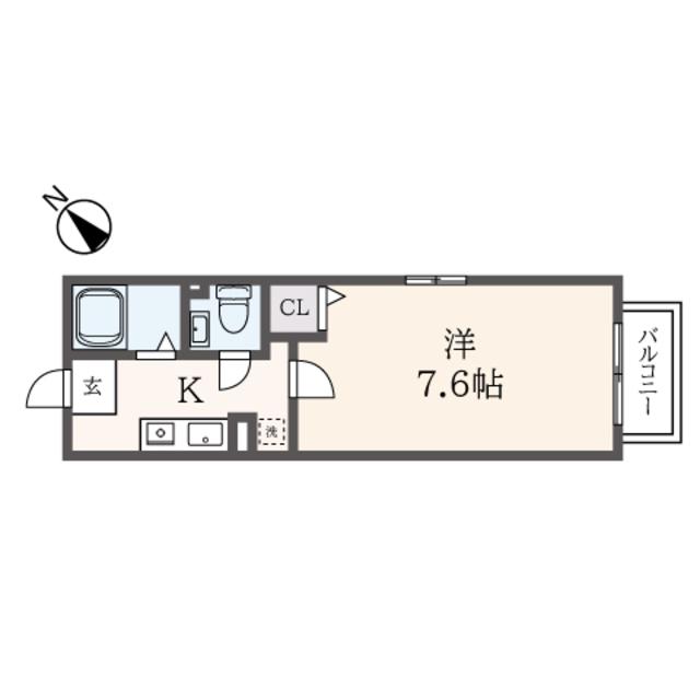 セリジェ(1K/2階)の間取り写真