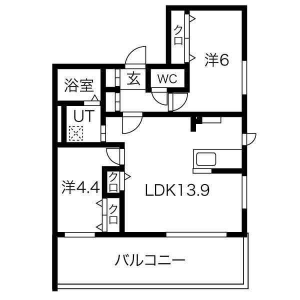 アルファスクエア元町(2LDK/3階)の間取り写真