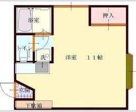 スクエアサイド緑町(ワンルーム/1階)の間取り写真