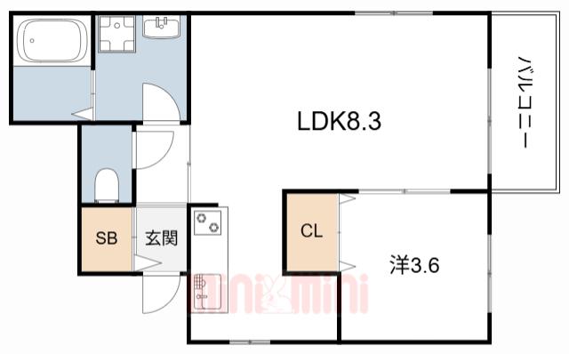 NET-K大倉山(1LDK/3階)の間取り写真