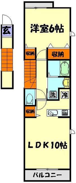 ブライト ネオ ハウス(1LDK/2階)の間取り写真
