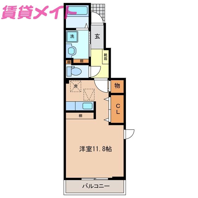 カーサ コスモス(ワンルーム/1階)の間取り写真