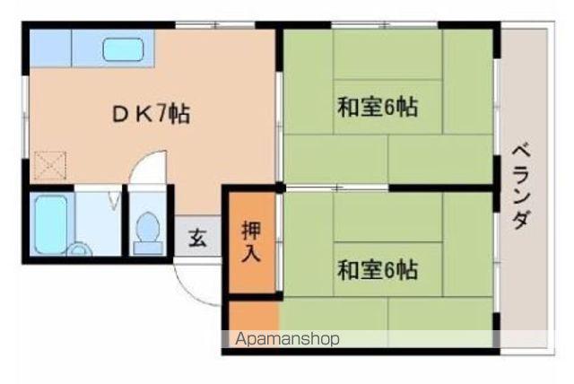 第二弘コーポ(2DK/2階)の間取り写真