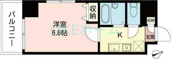 S-FORT船橋ROOTS(1K/3階)の間取り写真