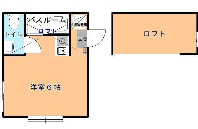 西逸見コーポラス(ワンルーム/1階)の間取り写真