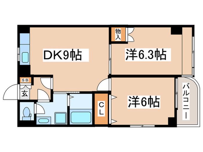 パステル小茂根(2DK/1階)の間取り写真