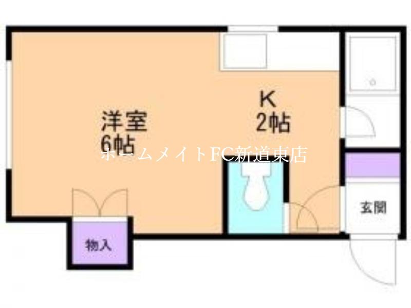 アークコート元町(1K/2階)の間取り写真