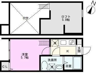 AMAY-KUFU(1K/2階)の間取り写真