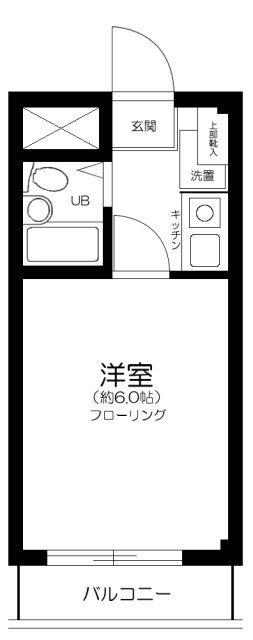 ガーデンハイツ1号館(1K/2階)の間取り写真