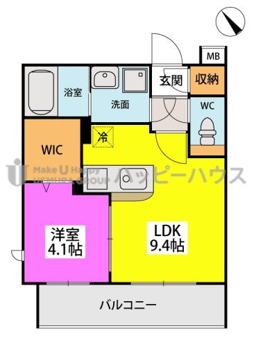 ルーベンス ローザ II(1LDK/3階)の間取り写真