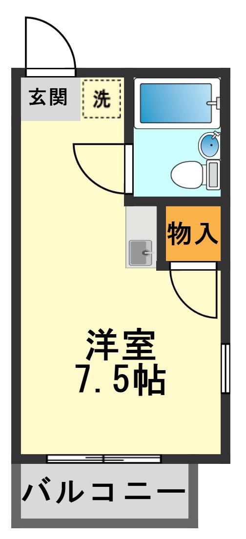 プラザエザンス(ワンルーム/2階)の間取り写真