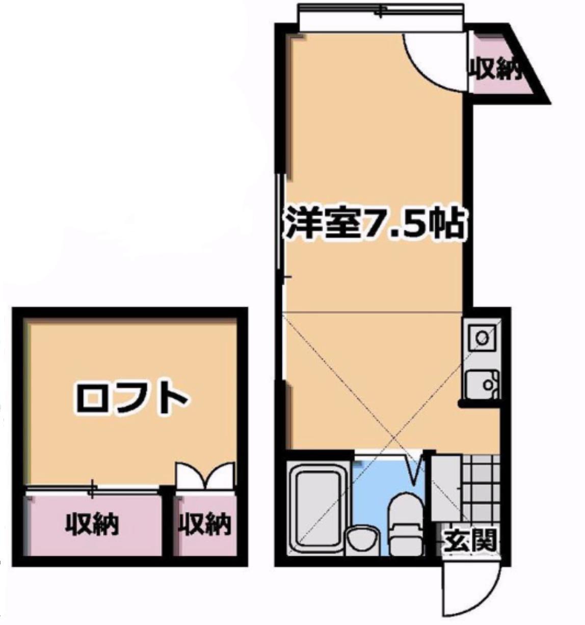 エイト砂川(ワンルーム/1階)の間取り写真