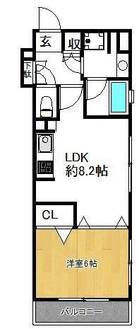 デュオ・スカーラ亀戸II(1LDK/3階)の間取り写真