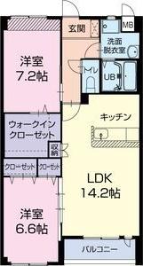 ストロベリー(2LDK/2階)の間取り写真