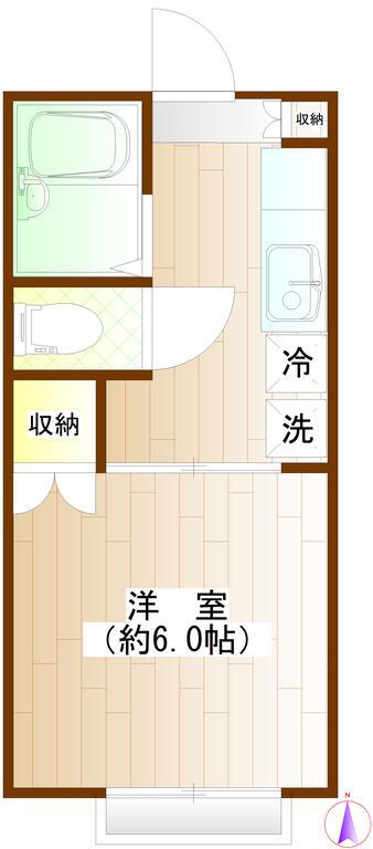 アネックスアン(1K/2階)の間取り写真