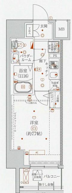 MOBIUS森下(1K/6階)の間取り写真