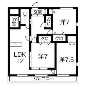 GRANDカメリア(3LDK/3階)の間取り写真