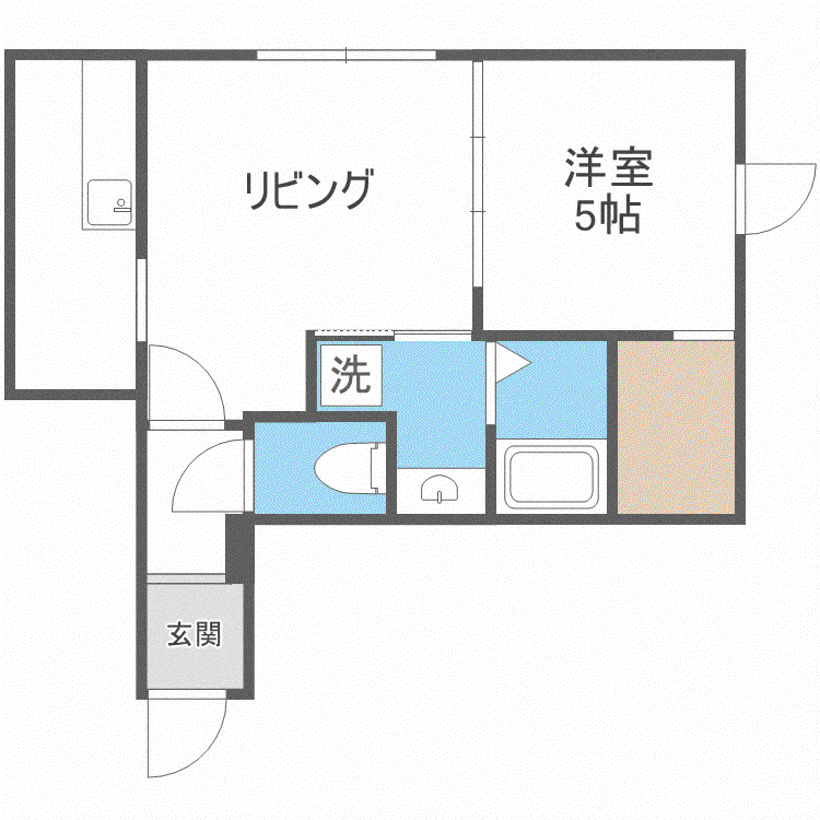 リベルテスクアール七番館(1LDK/4階)の間取り写真