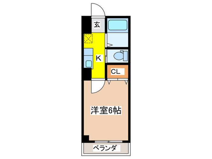 シャトーセブン(1K/3階)の間取り写真