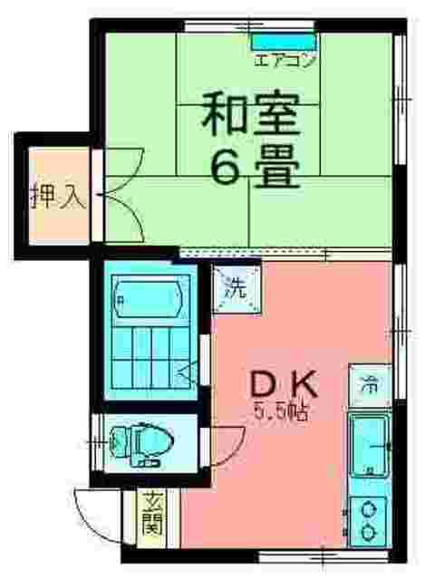 小堀荘(1DK/1階)の間取り写真
