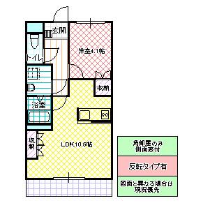 AUTHOR千草I(1LDK/1階)の間取り写真