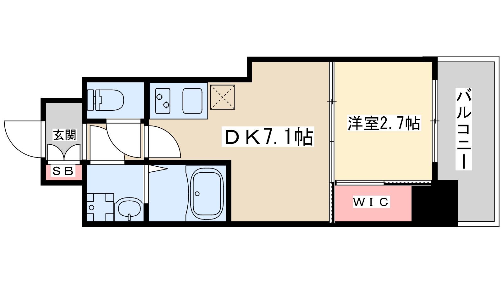 セレニテ谷町四丁目アリエ(1DK/5階)の間取り写真