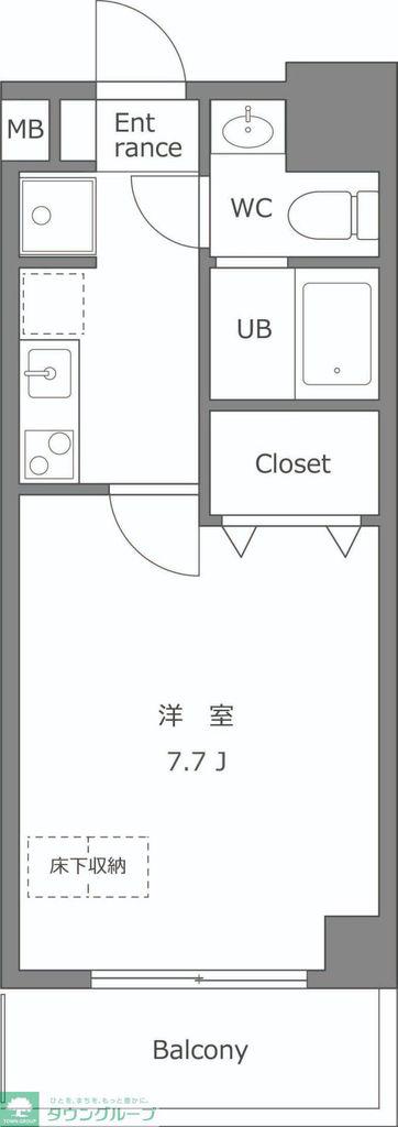 S-FORT戸田公園(1K/8階)の間取り写真