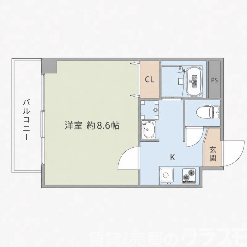 アヴェーレ早苗町(1K/7階)の間取り写真