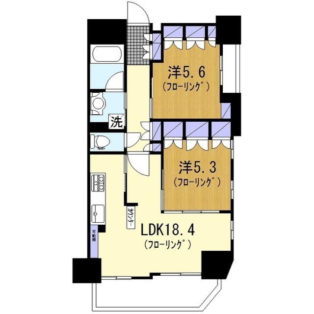 リビオ南林間(2LDK/2階)の間取り写真