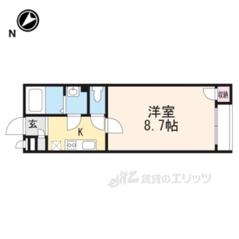 クレイノRUINA KIYOU(1K/2階)の間取り写真