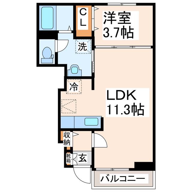 VENT VERTIII(1LDK/1階)の間取り写真