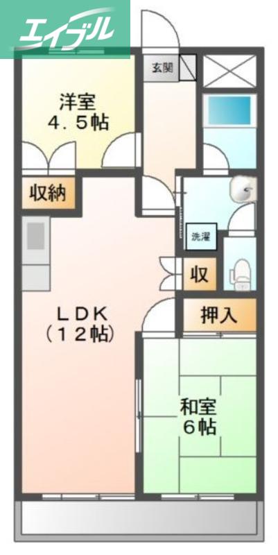 パープルメゾン(2LDK/2階)の間取り写真