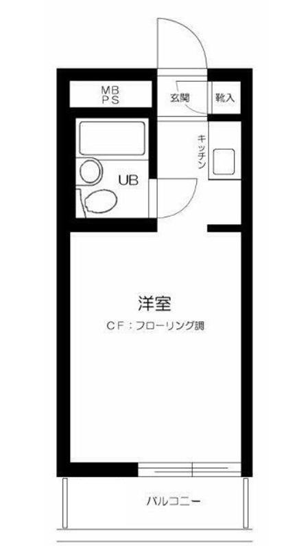 ユースフル都立大(ワンルーム/1階)の間取り写真