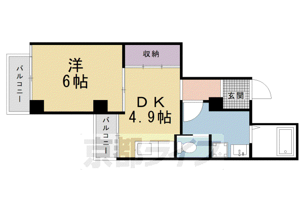 フレーヴァー北山(1DK/5階)の間取り写真