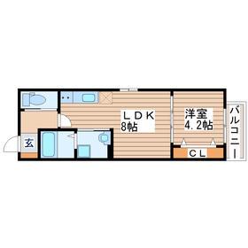LOND(1LDK/4階)の間取り写真
