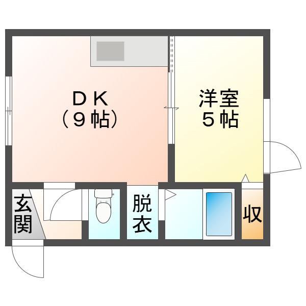 ハイツ彩華I(1DK/1階)の間取り写真