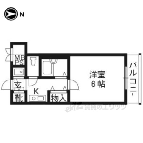 リーガル京都河原町2(1K/7階)の間取り写真