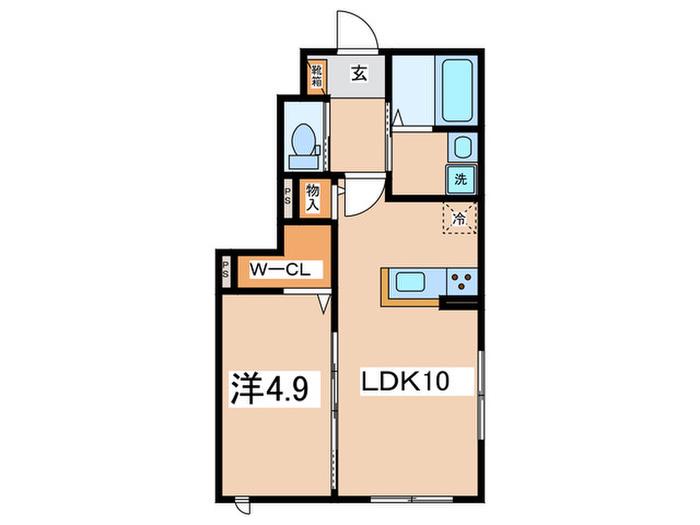 LUPINUS(1LDK/1階)の間取り写真