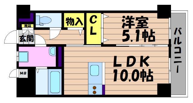 T-STYLE KURASHIKI(1LDK/4階)の間取り写真